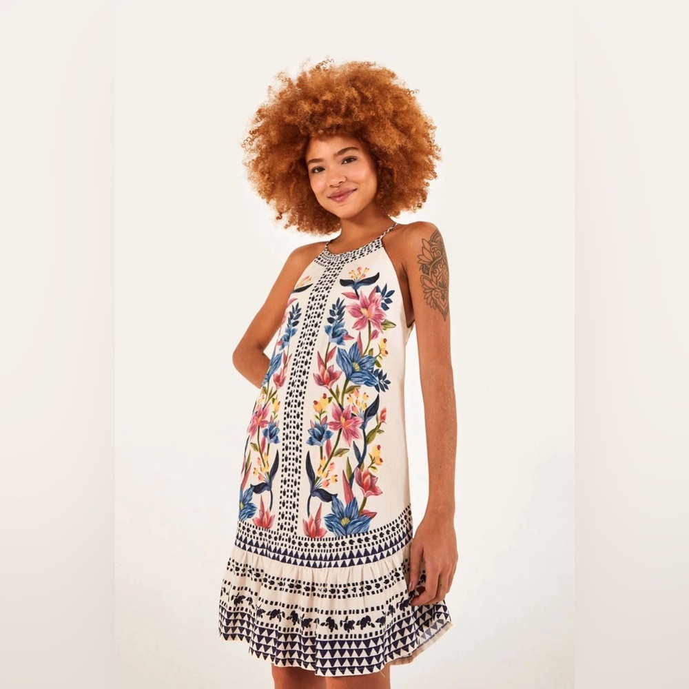 FARM Rio Vestido Floral Padang Lenço mini dress